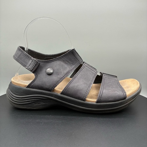 Kuru Coda Muse Strappy Sandals Women’s 8 Jet Black Open Toe - Picture 1 of 8